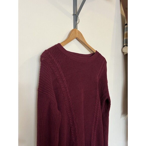 Banana Republic Maroon/Burgundy Oversized Crew Neck Knit Sweater Size XS - Picture 3 of 8